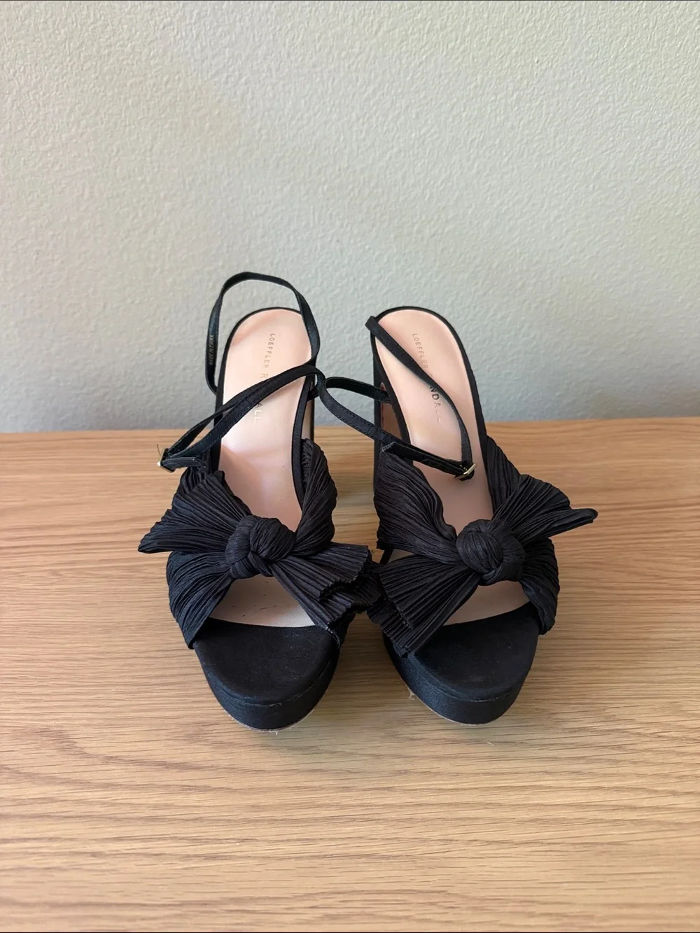 Natalia Platform Bow Heal - Black